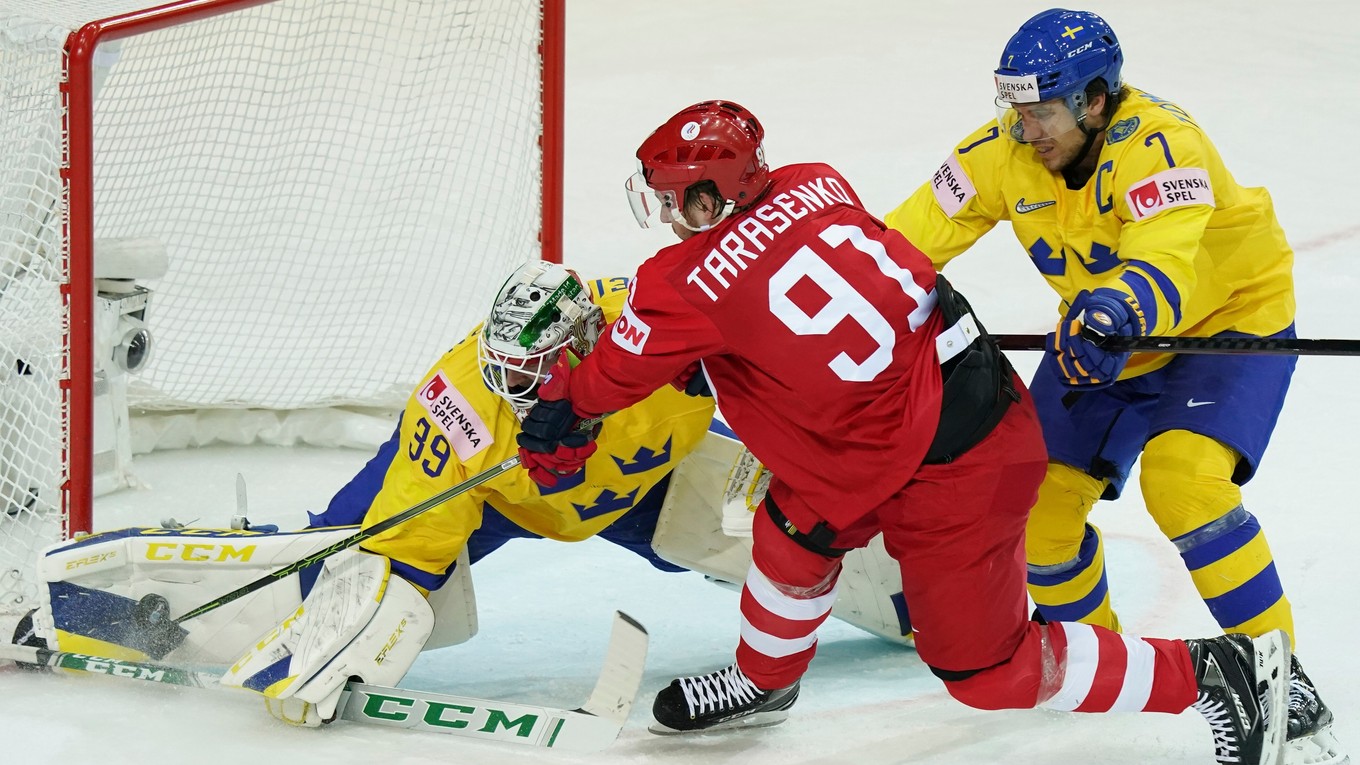 Zostrih a góly zápasu Rusko - Švédsko na MS v hokeji 2021.