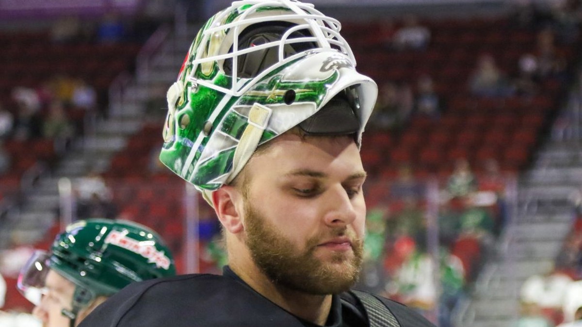 Brankár Samuel Hlavaj v drese Iowa Wild.