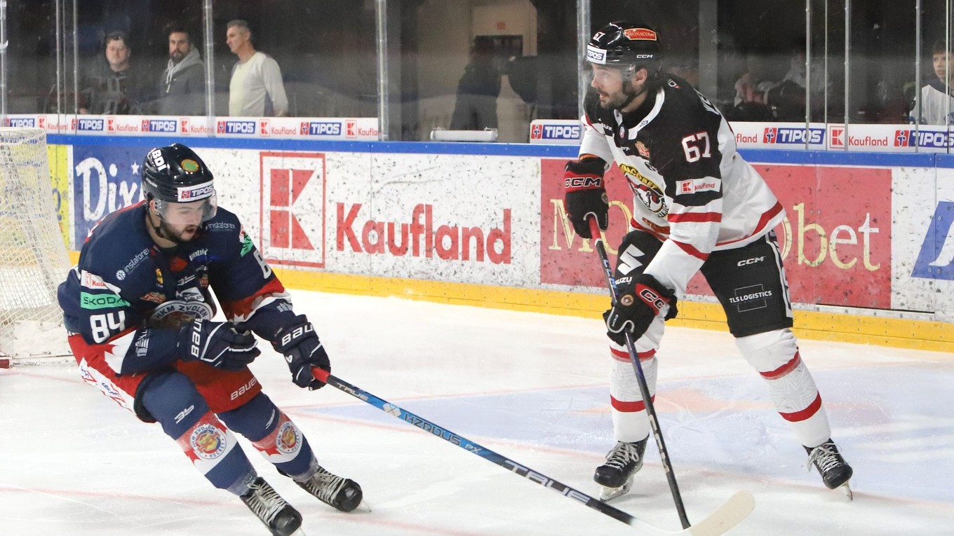 Jeremy Bracco (Zvolen) a Matthew Wedman (Banská Bystrica).