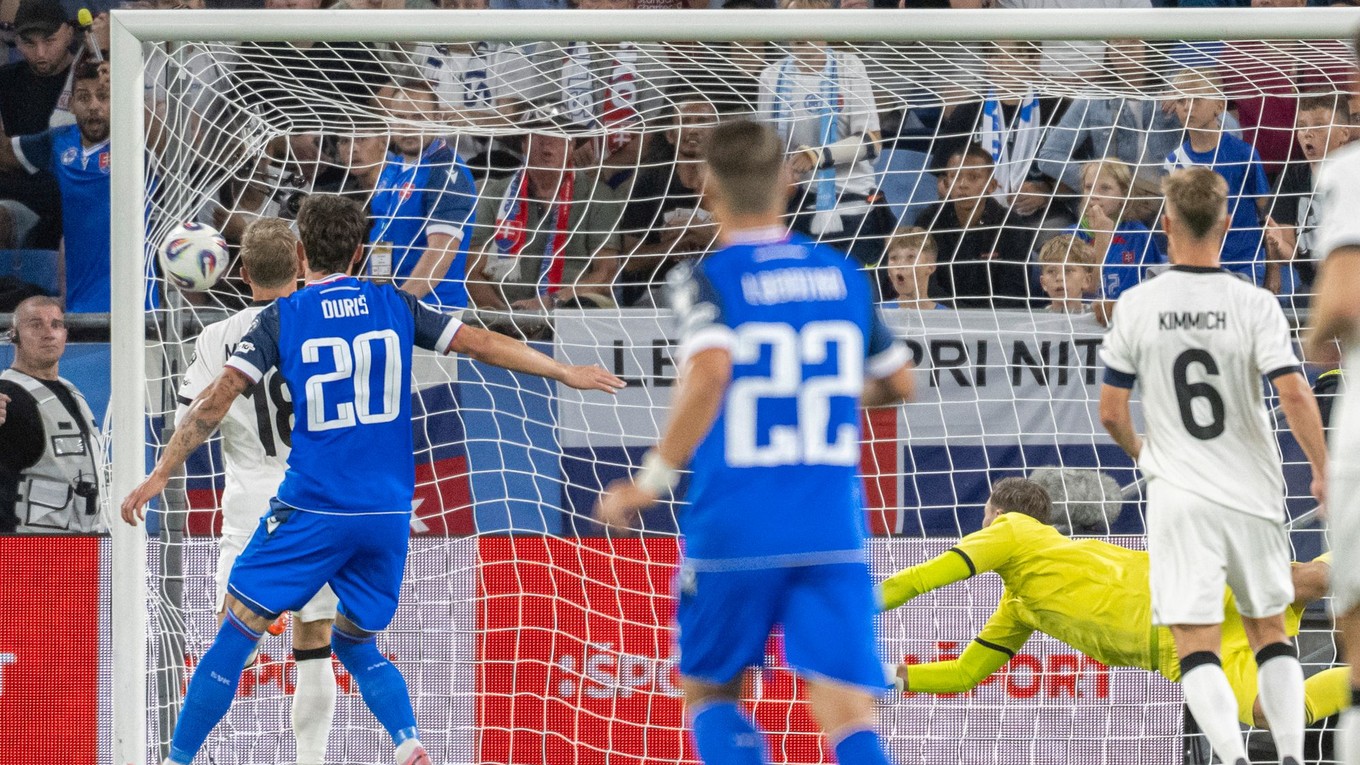 Gól na 2:0 pre Slovensko v úvodnom kvalifikačnom zápase na MS 2026 A-skupiny Slovensko - Nemecko.