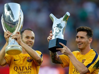 Andrés Iniesta a Lionel Messi spoločne v drese FC Barcelona