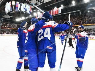 Gólová radosť hráčov Slovenska proti Dánsku vo štvrťfinále na MS U18 2026.