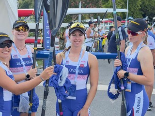 Slovenský štvorkajak v zložení Réka Bugárová, Sofia Bergendiová, Hana Gavorová a Bianka Sidová.
