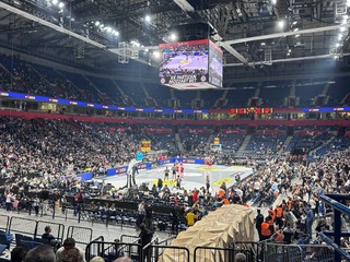 Basketbalová aréna v Belehrade.
