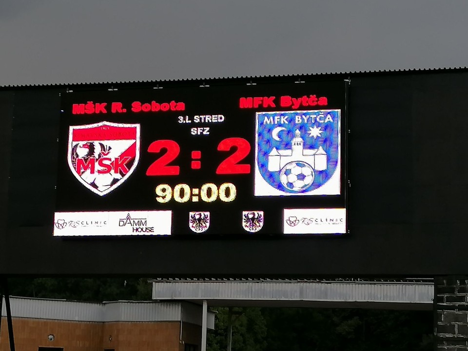 V úvodnom kole III. ligy Stred remizovala Rimavská Sobota s Bytčou 2:2.