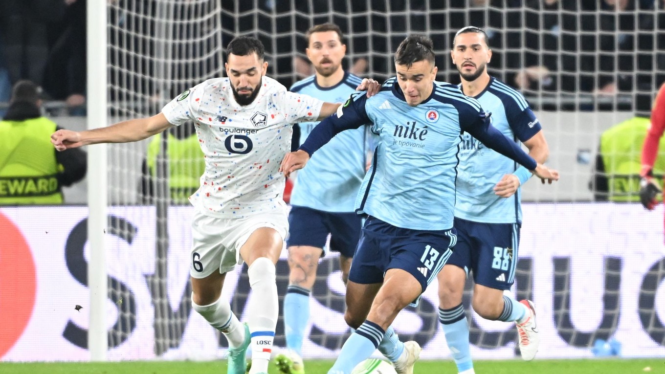 Fotka zo zápasu Konferenčnej ligy Slovan - Lille.