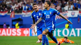 Mattia Zaccagni oslavuje gól v zápase Chorvátsko - Španielsko na EURO 2024