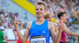 Slovenský reprezentant v behu na 400 metrov cez prekážky Patrik Dömötör počas P-T-S.