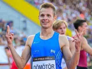 Slovenský reprezentant v behu na 400 metrov cez prekážky Patrik Dömötör počas P-T-S.