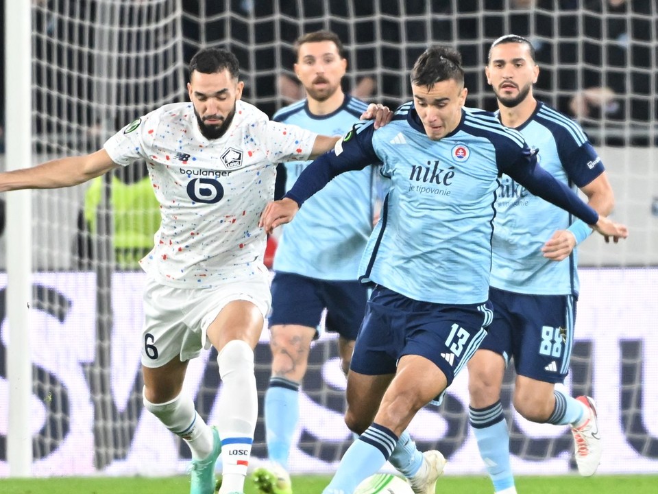 Fotka zo zápasu Konferenčnej ligy Slovan - Lille.