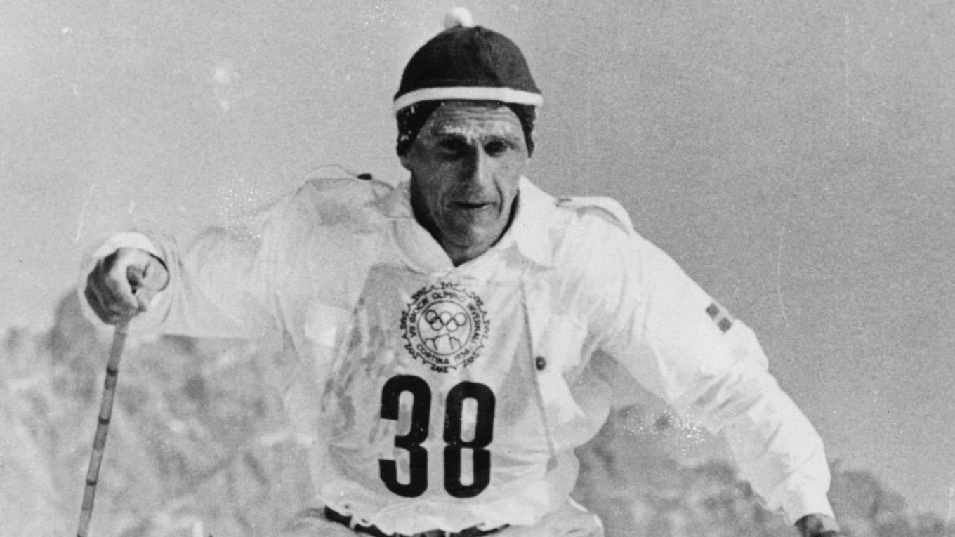 Sixten Jernberg na ZOH 1956 v Cortine v behu na 50 km.