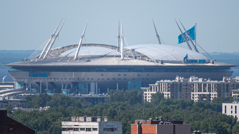 Štadión Krestovskij v Petrohrade, kde sa malo uskutočniť finále Ligy majstrov. 