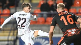 Dávid Bukovský svojim prvým ligovým gólom vyrovnáva stav stretnutia na 1:1.