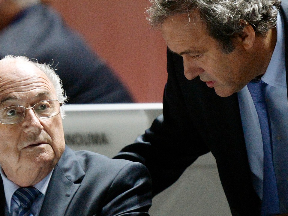 Sepp Blatter a Michel Platini.