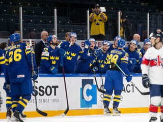 Radosť hokejistov Švédska.