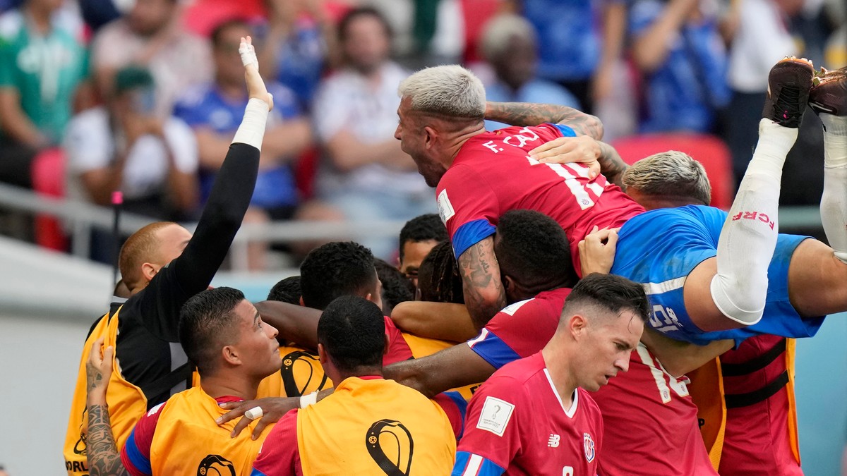 Ilustračná fotografia- Radosť futbalistov Kostariky na MS vo futbale 2022.