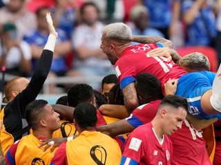 Ilustračná fotografia- Radosť futbalistov Kostariky na MS vo futbale 2022.