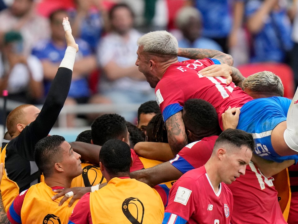 Ilustračná fotografia- Radosť futbalistov Kostariky na MS vo futbale 2022.