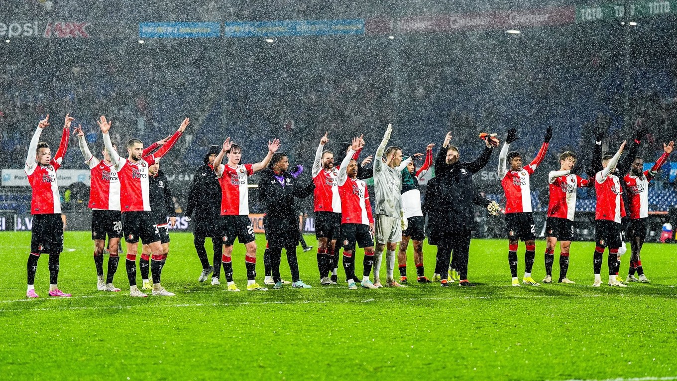 Futbalisti Feyenoordu Rotterdam.