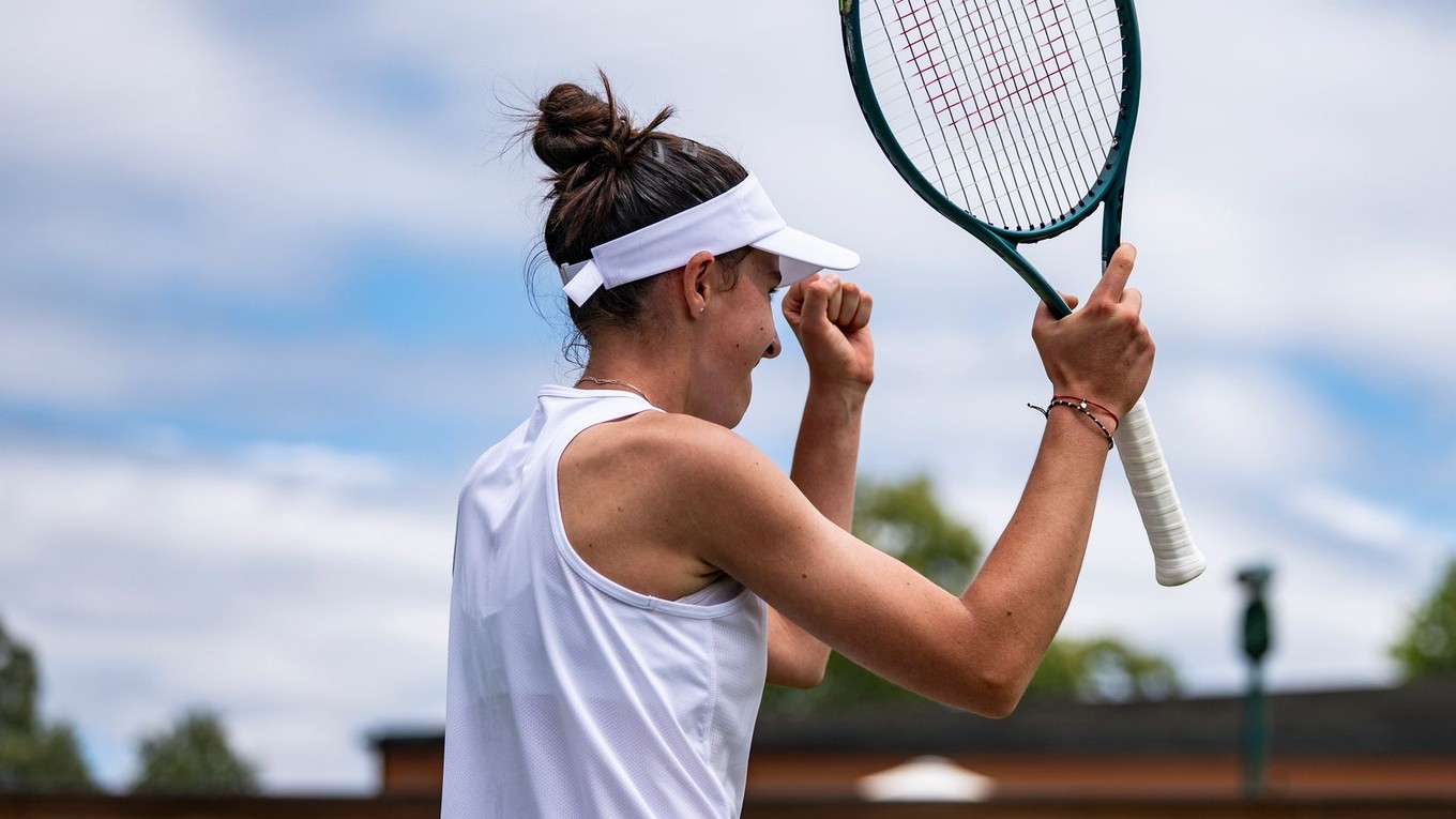 Mia Pohánková na grandslamovom turnaji Wimbledon 2025.