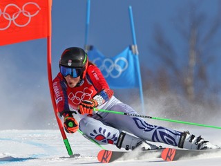 Slovenská lyžiarka Petra Vlhová počas 1. kola obrovského slalomu na ZOH v Pekingu 2022. 