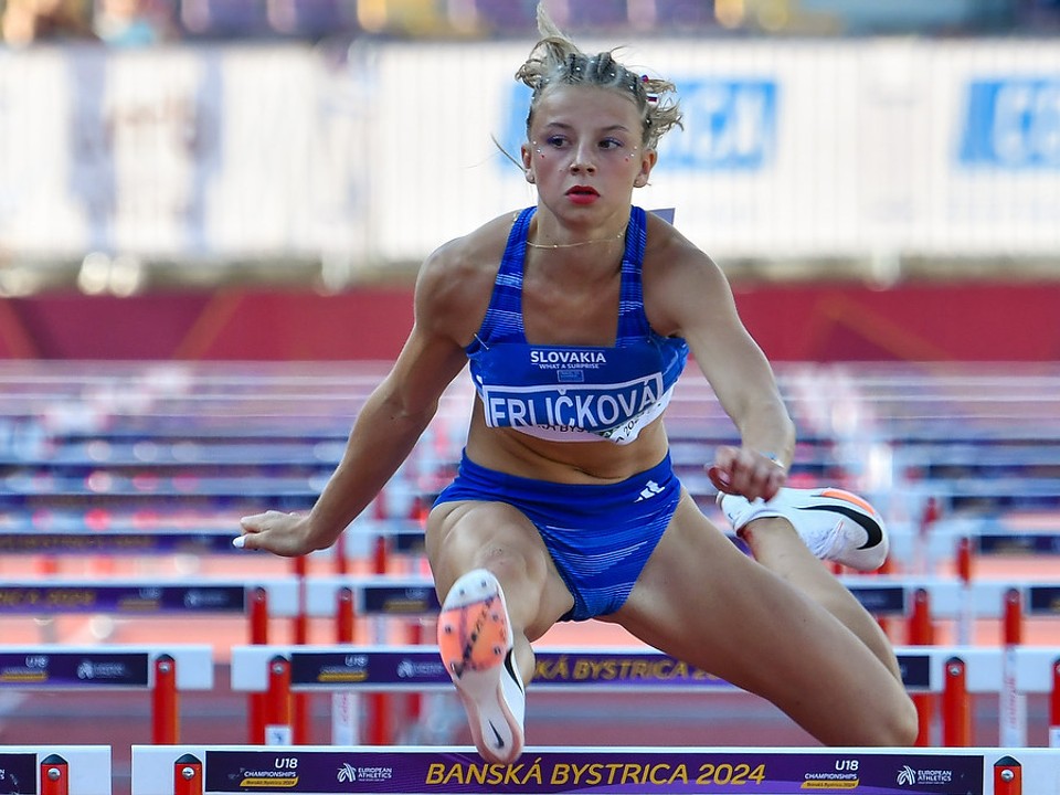 Laura Frličková na ME v atletike do 18 rokov 2024. 