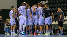 Hádzanári Tatrana Prešov počas zápasu 3. kola G-skupiny Európskej ligy v hádzanej Tatran Prešov - Fredericia.