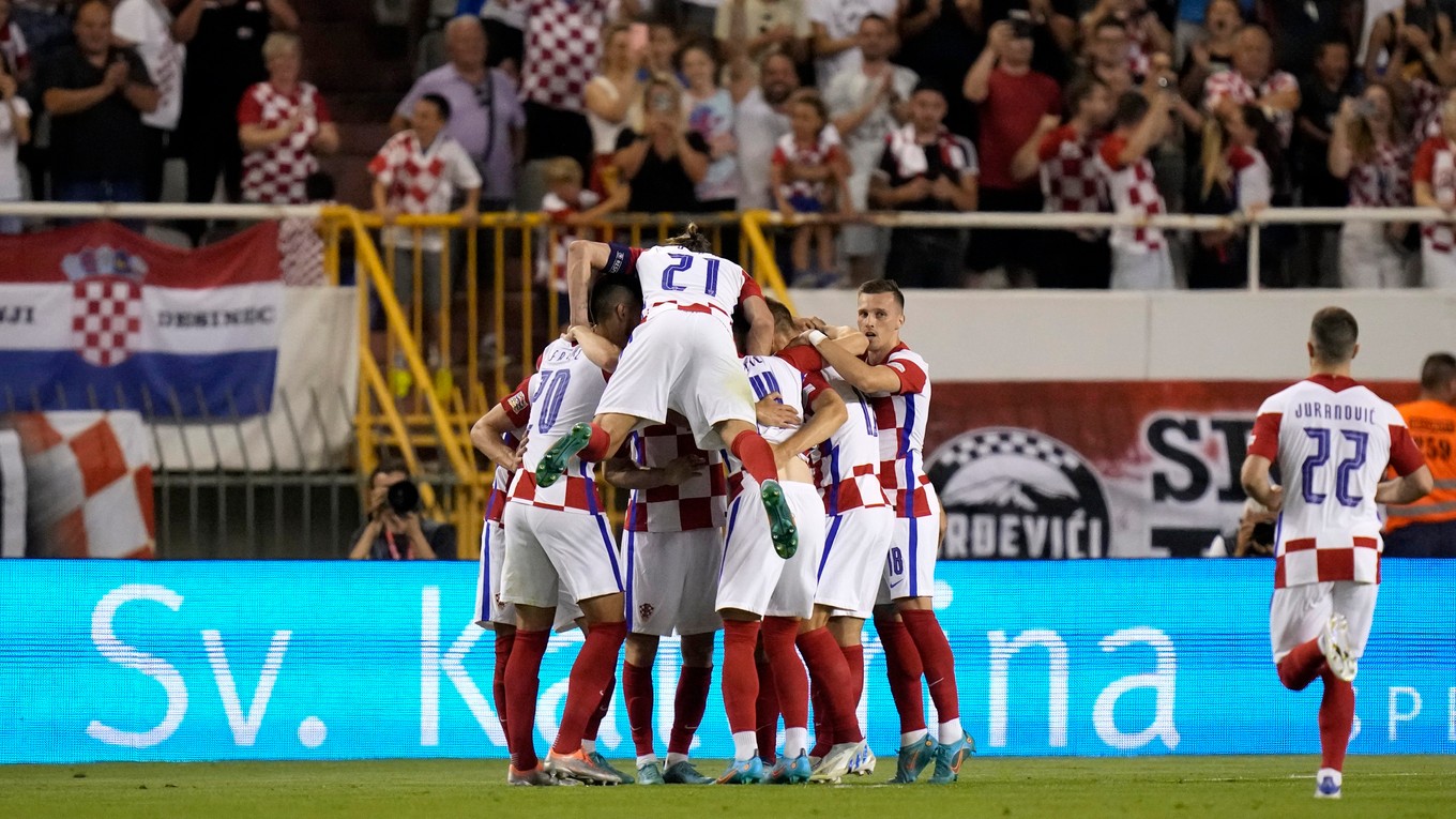 Gólová radosť futbalistov Chorvátska. 