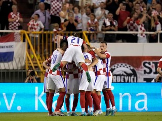 Gólová radosť futbalistov Chorvátska. 