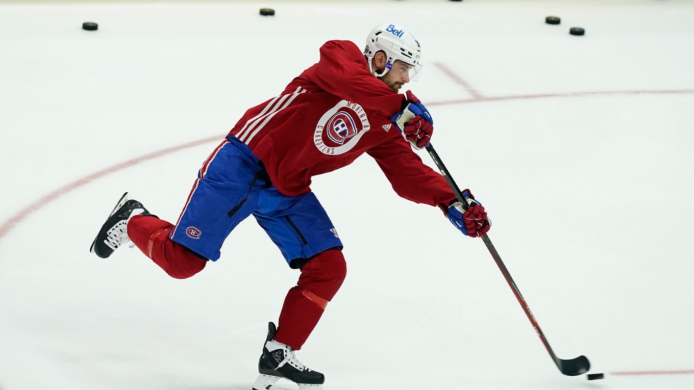 Tomáš Tatar počas tréningu Montrealu Canadiens.