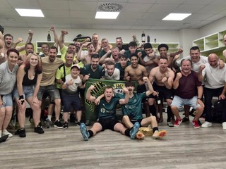 Radosť hráčov FC Baník Prievidza.