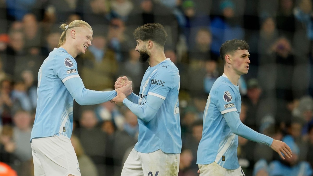 Erling Haaland oslavuje gól. 