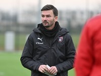 tréner FC Spartak Trnava Michal Gašparík počas prvého tréningu zimnej prípravy 