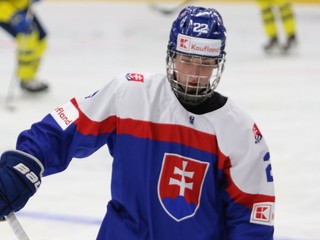 Slovenský hokejista Adam Nemec počas MS hráčov do 18 rokov 2024.