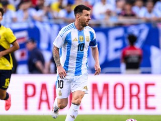 Lionel Messi v drese Argentíny. 