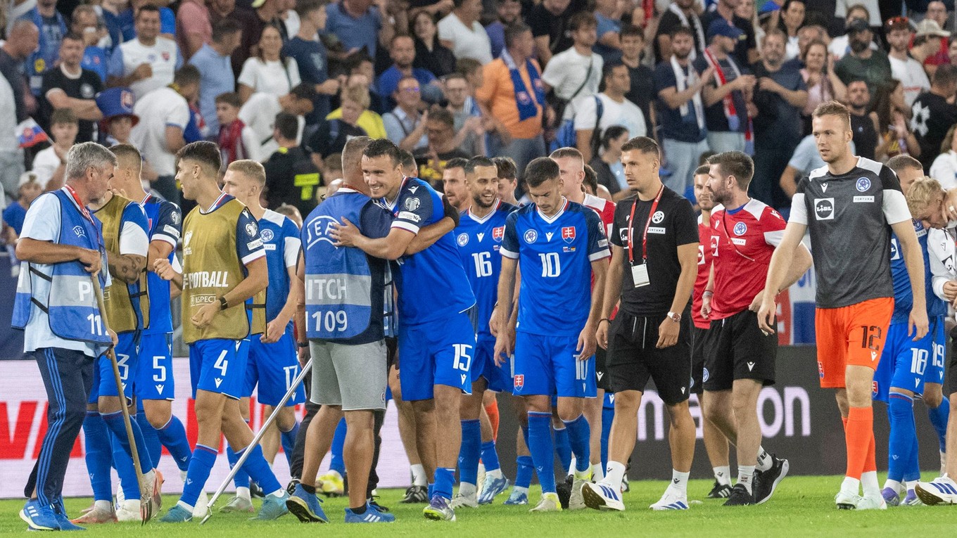 Radosť na slovenských futbalistov.