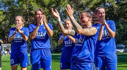 Slovenské reprezentantky v malom futbale po víťazstve nad Českom.