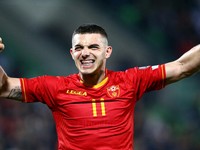 Útočník Dunajskej Stredy Nikola Krstovič v drese Čiernej Hory.
