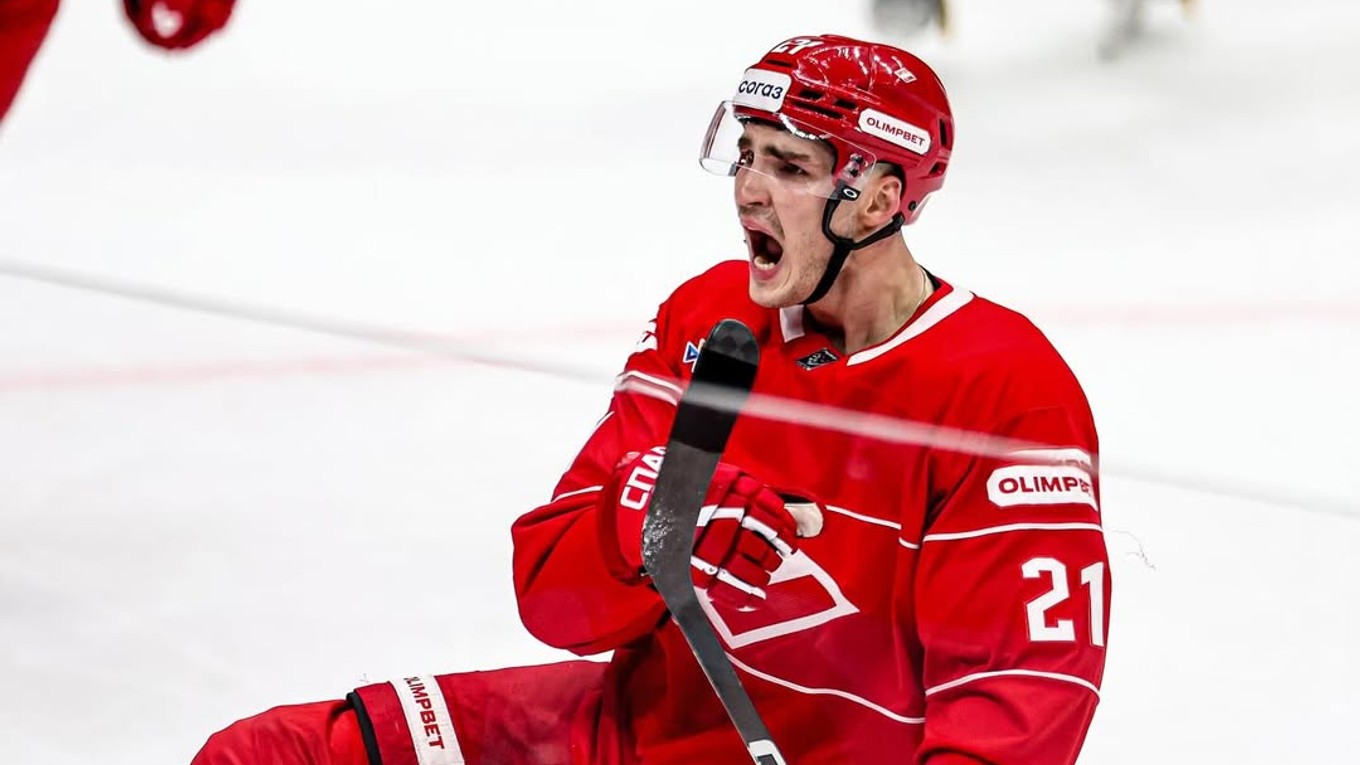 Adam Ružička v drese HC Spartak Moskva.