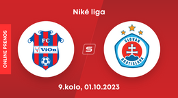 FC ViOn Zlaté Moravce - ŠK Slovan Bratislava: ONLINE prenos zo zápasu 9. kola Niké ligy.