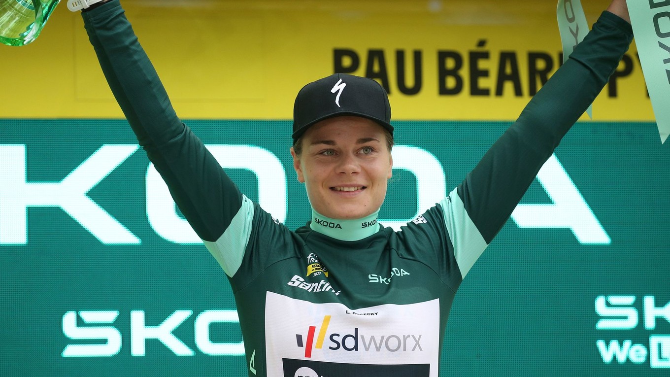 Belgická cyklistka Lotte Kopecká získala zelený dres na Tour de France 2023.