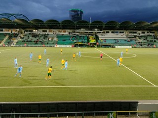 Momentka zo zápasu MŠK Žilina U19 vs. Kajrat Almaty U19.