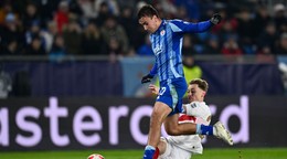 David Strelec v zápase Ligy  majstrov ŠK Slovan Bratislava - VfB Stuttgart.