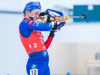 Paulína Bátovská Fialková počas stíhacích pretekov v Ruhpoldingu. 