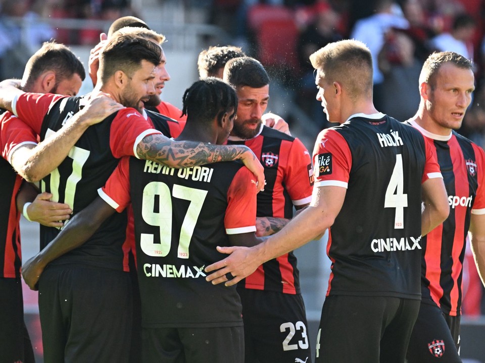 Radosť futbalistov z tímu FC Spartak Trnava.