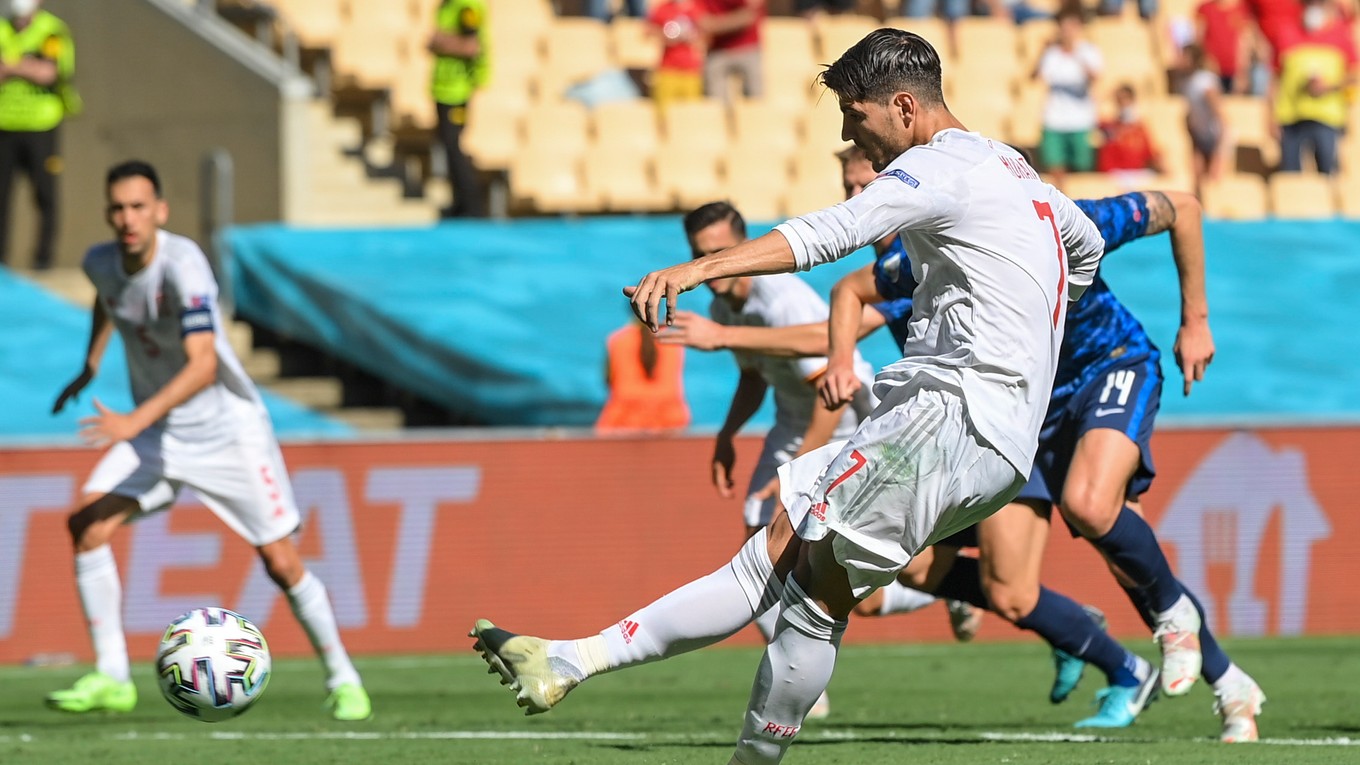 Álvaro Morata nepremenil penaltu v zápase Slovensko - Španielsko na ME vo ftubale (EURO 2020 / 2021).