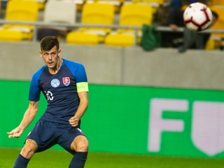 Christián Herc v drese slovenskej reprezentácie do 21 rokov.