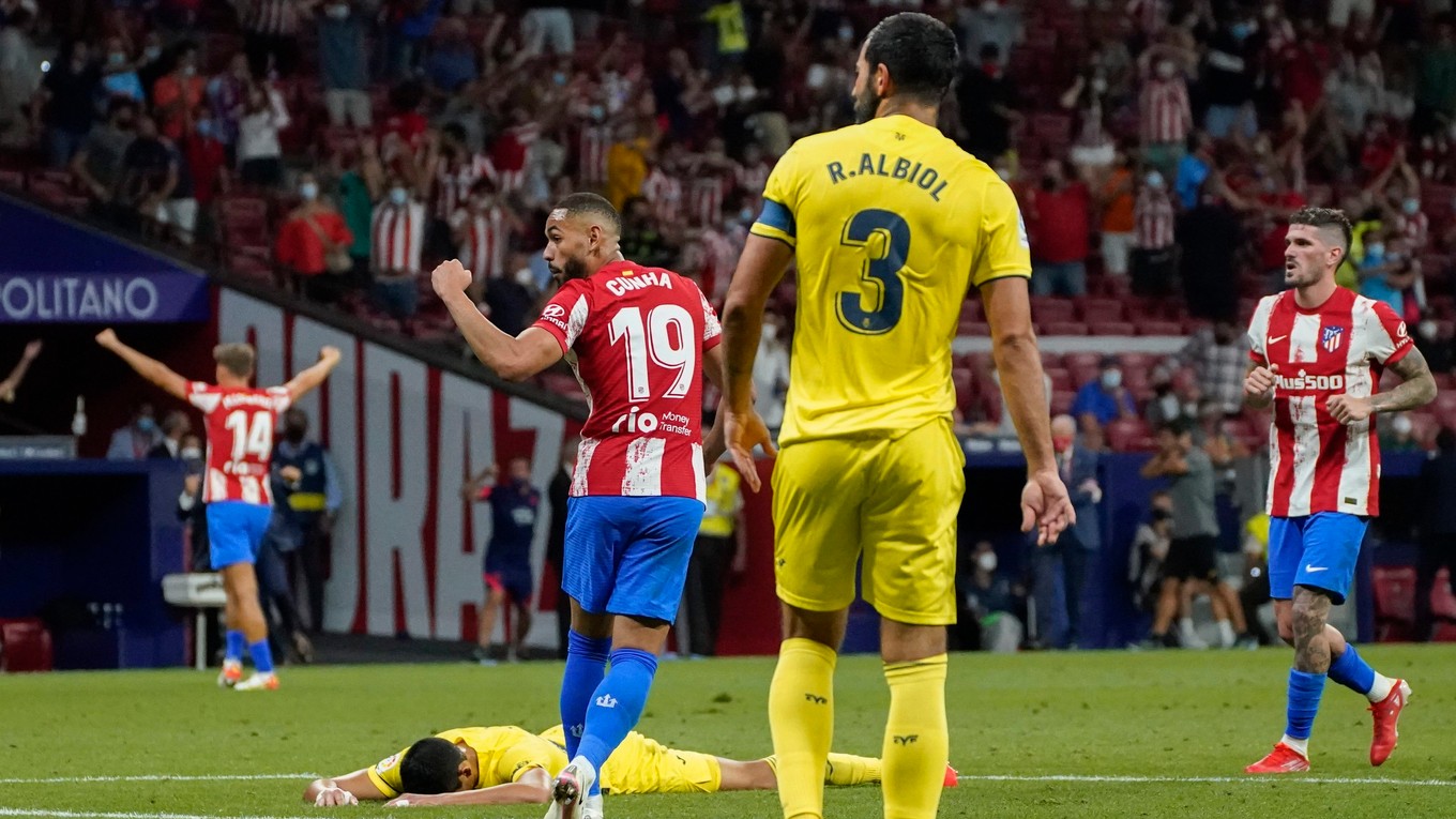 Momentka zo zápasu Atlético Madrid - Villarreal. 