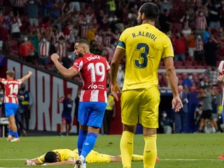 Momentka zo zápasu Atlético Madrid - Villarreal. 