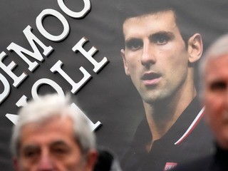 Protest v Srbsku na podporu Novaka Djokoviča pred Australian Open 2022.